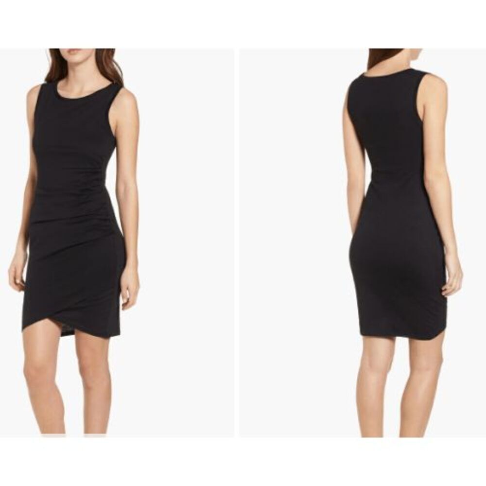 Leith Ruched Bodycon‎ Tank Dress Summer Sleeveless Stretch Comfort Size Small